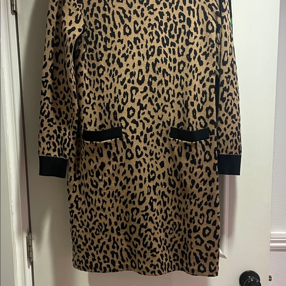 Leopard Print Sweater Dress - Picture 2 of 6